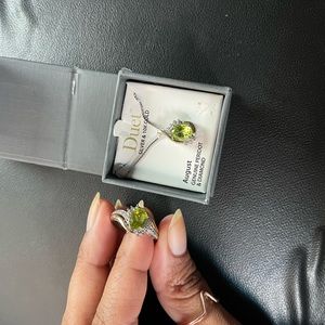 Peridot ring and necklace set
